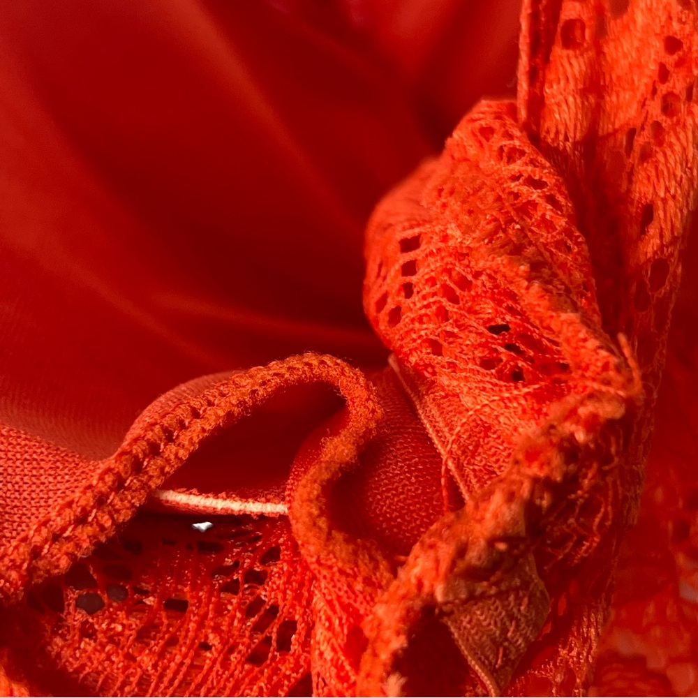 Kathy Lace Bralette Size Small Medium in Vibrant Orange Coral - Picture 8 of 9